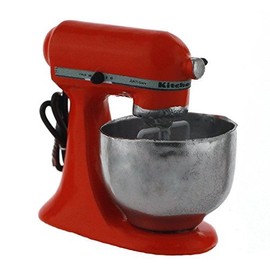 MyTinyWorld Deep Red Dolls House Miniature Old Style Batter/Dough Mixer