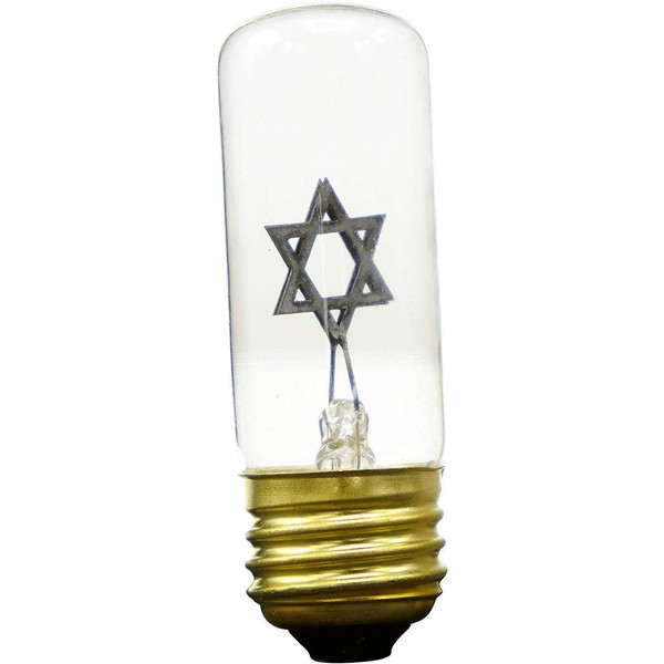 Oceanside Judaica Exclusive Electric Yahrzeit Yizkor Memorial Replacement Neon Star Bulb for Yahrzeit Lamp Fixtures to Memorialize a Loved One
