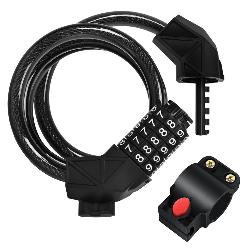 Qlaway Ebike Electric Bike Cable Lock, Resettable 4 Feet Cable