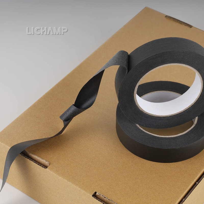 Lichamp 2 Pack Black Painters Tape 1 inch, Black Masking