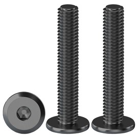 Drenky Hexagon Furniture Bolts, M6 X 35mm Flat Hex Bolt 20 Pack Black Hex Socket Flanged Button Head Screws Bolts Fully Thread Joint Connector Bolts, Hardware Screw