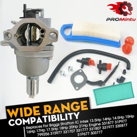 Carburetor Carb Replaces For Briggs Stratton IC intek 13.5Hp 14Hp 14.5Hp 15Hp 16Hp 17Hp 17.5Hp 18Hp 20Hp 21Hp Engine 331877 31P977 799256 31S977 331707 331777 331807 331977 33R877 31P677 303777