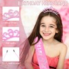 Vovii Birthday Girl Headband with Rhinestone & Sash Set for