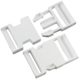 AERZETIX - 6er-Pack Schnallen, Schnellverschluss-Clips für Rucksäcke - 40 mm Schlaufe - Gepäck Outdoor-Ausrüstung - Farbe weiß- Kunststoff
