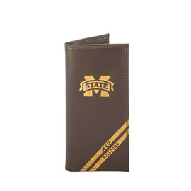 NCAA Mississippi State Bulldogs Zep-Pro Pull-Up Leather Trifold Embossed Wallet, Brown