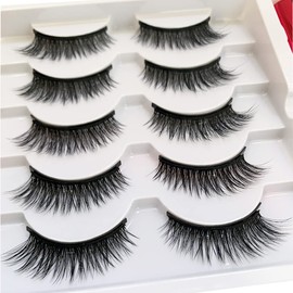 XINGDAREN Magnetic Lashes Natural Look Magnetic Eyelashes Kit Waterproof Magnetic Eyeliner Reusable Magnetic Eyelashes with Eyeliner False Eyelashes with Tubes of Eyeliner & Tweezers(5 Pairs)