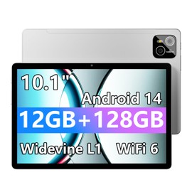 ITMEIPC Tablet, 10.1 inch Android Tablet, Octa-core Processor, 12GB RAM 128GB ROM (Up to 1TB), 1280x800 HD IPS Touchscreen, 2 Years Protection, WiFi 6 BT 5.4, 6000mAh, Dual Camera, Widevine L1, Sliver