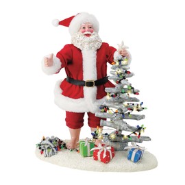 Department 56 Possible Dreams Santa by The Sea Driftwood Masterpiece Tree Lit Figurine, 10.5 Inch, Multicolor