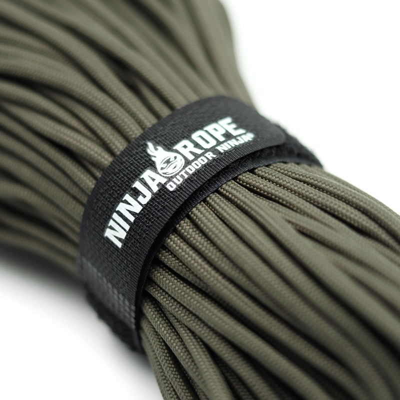 OUTDOOR NINJA NinjaRope Paracord 550-30 m with Paracord Tensioner (Olive,