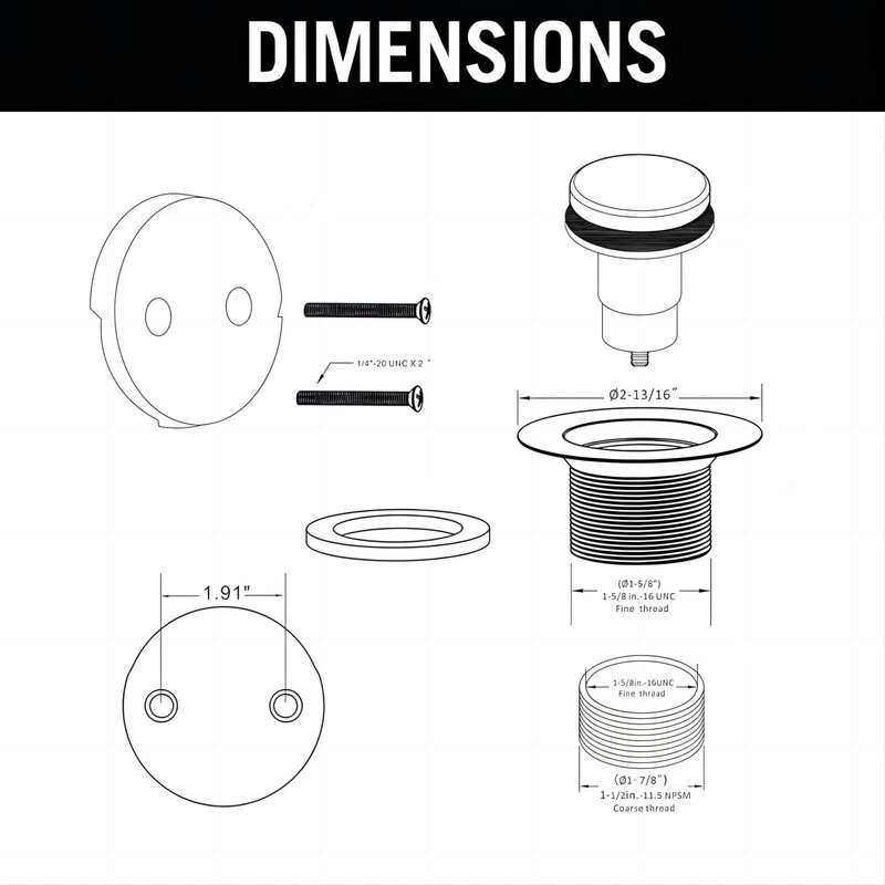 Matte Black Bathtub Drain/Bath Tub Drain Kit with Overflow Drain