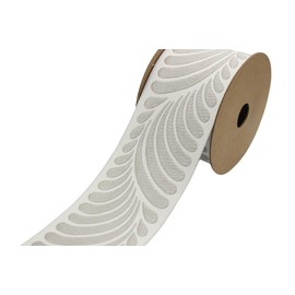 3.8 Yards Spool 2.7" Width Gray & Light Gray Drop Drapery Trim Jacquard Ribbon for Your Drapes Curtains Drapery Banding Trim Tape V1 210