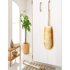 J&A Jason Aerobic J&A Lambswool Dusters with Solid Wooden Handle, Flexible Head, Anti-Static, Comfortable Grips 17.8 inchs Long Feather Duster for Office, Home and Car etc.