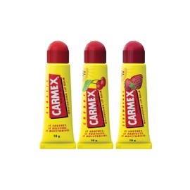Carmex Cherry, Classic & Strawberry Tube 3-Pieces Mixed Pack SPF15, 10 g (Pack of 3)