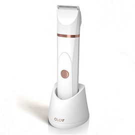 OLOV Recortadora eléctrica de pelo corporal, recortadora de ingle para hombres, recortadora de bikini para mujeres, afeitadora en húmedo y seco, cabez