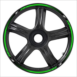 Motorcycle Reflective Rim Tapes Sticker Stripe 17 inch Wheel Decal Stickers Compatible with Kawasaki Ninja 250 300 400 500 650 1000 ZX6R 636 ZX9R ZX-10R (Green)