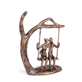 Poshetion for Couple Romantic Iron Statue – Antique Bronze Metal Swing Lovers Figurine, Unique Wedding Gifts for Couples, for Her, Cool Wife Husband