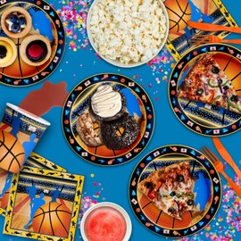 Basketball Star Birthday Party Supplies Set Plates Napkins Cups Tableware Kit for 16