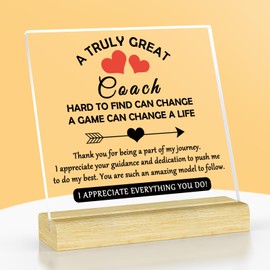 Coach Appreciation Gifts Coach Gifts for Women Men Acrylic Plaque with Stand Thank You Gifts for Soccer Basketball Volleyball Swim Dive Cheer Coach Leader Instructors Teacher Decor Signs