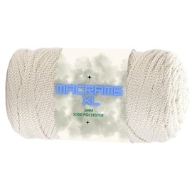 Art of Yarn Polyester Macrame Cord XL 250g 3mm x 142 Yards Crochet Macrame Rope Bag Crafts Wall Polypropylene Hangings Hilo String Twine Rug Thread Gift for Knitting 1 Skein Cream 99137