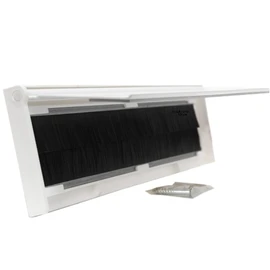Letter Box Cover with Brush & Flap for Internal OR External Use - White Finish