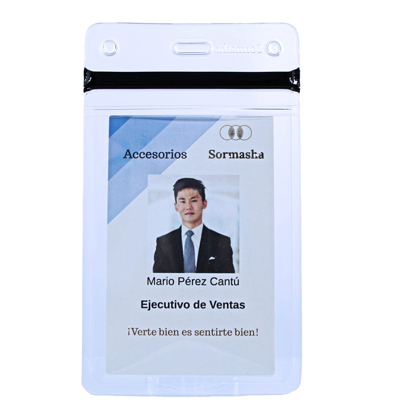 Sormasha Porta Gafete o Credencial, PVC Alta Transparencia Calibre S30