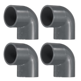 HARFINGTON 4pcs 90 Degree Elbow Pipe Fittings 3/4" 2 Way PVC Furniture Grade Corner Connectors Angle Elbow Side Outlet for Sewer Plumbing Drain Pipe Water Supplies Build Garden, Gray