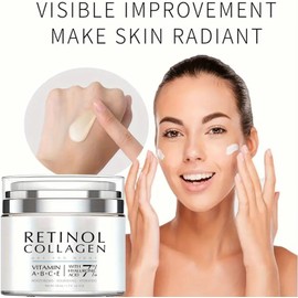 Retinol Cream for Wrinkles, Face Collagen Cream for Tightening Skin, Anti Aging Facial Moisturizer Day and Night, for All Skin Types, 50g