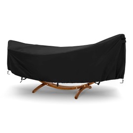 AKEfit Hammock Cover,400D Upgraded Waterproof Hammock Cover for 11-12 Ft Hammock with Including Adjustable Buckle Strap,150" L x 59" W x 31" H-Black