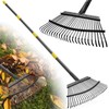 Rake for Leaves: Heavy Duty Metal Leaf Rake with 25
