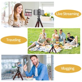 Sensyne Phone Tripod, Flexible Cell Phone Tripod with Phone Holder and Wireless Remote, Mini Travel Tripod Stand, Compatible with All Cell Phones, Cameras (Red)