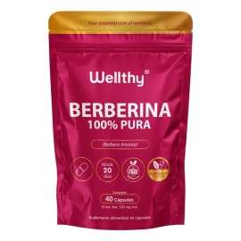 Wellthy Berberina Pura Cápsulas 100 Berberis Aristata Sabor