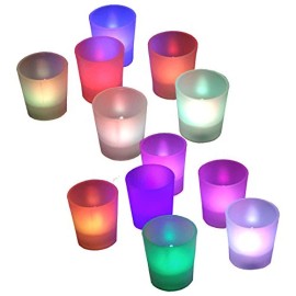 Bluedot Trading New Multicolor Flickering 12 Flicker Light Flameless LED Tealight Votive Tea ...