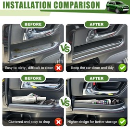 Qyebbk 4PCS Door Handle Storage Box for 2010-2023 Toyota 4Runner Organizer, Soft Front & Rear Side Door Inserts Pocket Tray for 4 Runner Interior Accessories Black(Not fit limited)