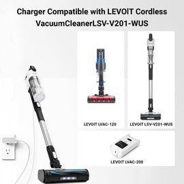 Charger Compatible with LEVOIT Cordless Stick Vacuum Cleaner LSV-V201-WUS/LVAC-120 / LAVC-200 Battery Power Supply AC Adapter 1.8M SAW15A-260-0500UD Charging Cord