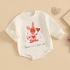 My First Valentines Day Baby Girl Outfit Love Sweatshirt Romper