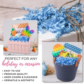 MagicWater Crinkle Cut Paper for Gift Baskets - 2 Oz - Light Blue - Perfect for Shredded Paper Filler, Basket Filler, Gift Boxes, Bridesmaid Gifts, Christmas Stuffers & More – Ideal for All Occasions