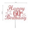 Decoración para tarta de 60 cumpleaños de oro rosa, ideal