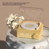 Rotating Vinyl Disc Alarm Clock Speaker Retro 360 Degree Stereo
