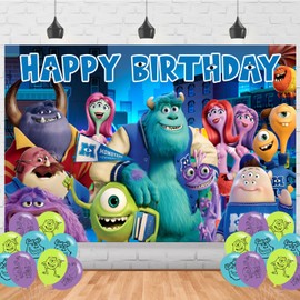 Karg Monster University Birthday Party Backdrop, Cartoon Monster University Birthday Party Decoration, 5ft x 3ft