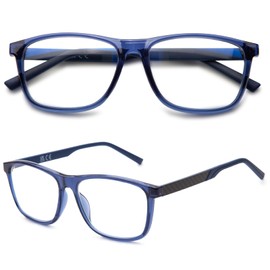 [JIMMY ORANGE] 老眼鏡 レディース おしゃれ 単焦点 老眼メガネ 軽量 シニアグラス ファッションメガネ フレーム付き 読書用 ブルーライトカット ブルー +1.50