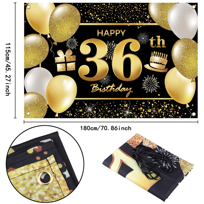 IMISI 36th Birthday Banner & Decorations for Party