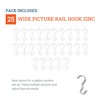 Picture Rail Hooks Silver Finish - 25 Pack - Picture