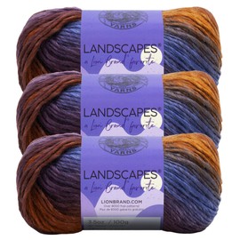 Lion Brand Yarn Landscapes - Multicolor Yarn for Knitting & Crocheting, 3-Pack Mountain Range