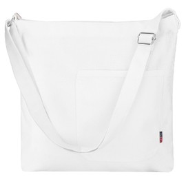 e-mode life Tote Bag, Crossbody Bag, A4 Size, Tote Bag, School Commute, Shoulder Bag, Canvas Bag, Shoulder Bag, Anti-slip, Large Capacity, Campus Large, white