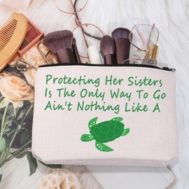 MEIKIUP Sorority Incorporated 1929 Turtle and White Green Makeup Bag IOTAPL Business Woman Sorority Reveal Gifts (Turtle Sorority bag)