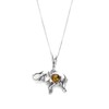 jewellerybox Sterling Silver & Cognac Baltic Amber Elephant Pendant on