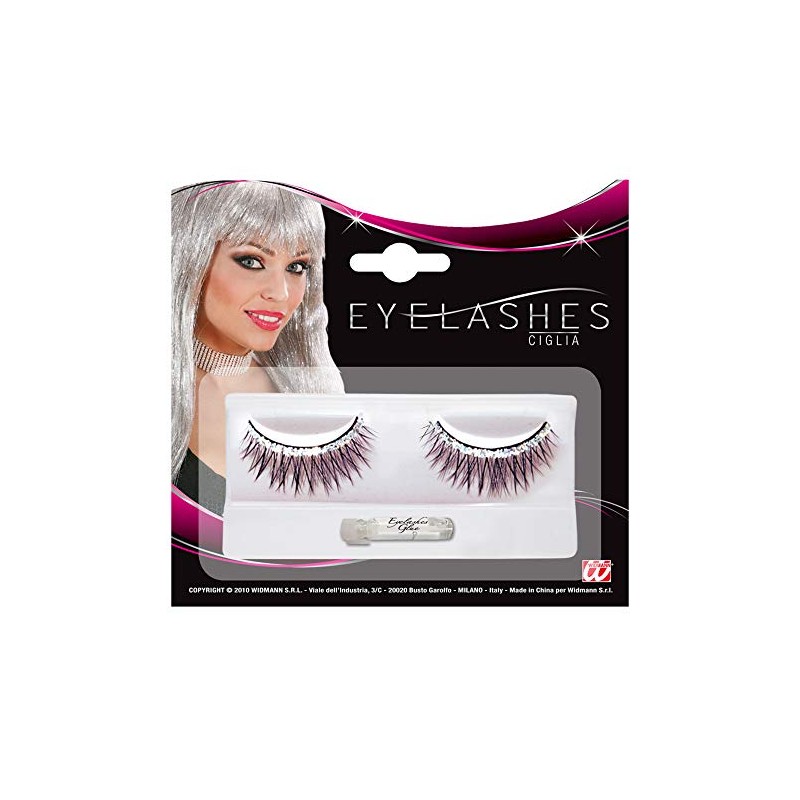 Künstliche Wimpern silber-schwarz