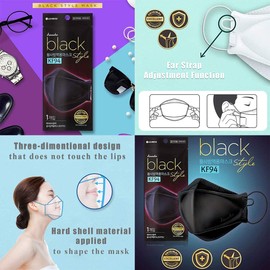 Airwasher] KF94 Disposable Face Mask - Made in Korea, White Breathable Reusable Face Mask, Individually Wrapped 4-Ply Adjustable Cloth Masks, 20 Pack