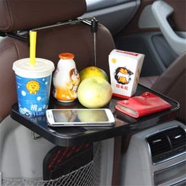 Oshotto Foldable Laptop Tray/Food Tray/Cup Holder Multi Functional Car Organiser for All Cars Black