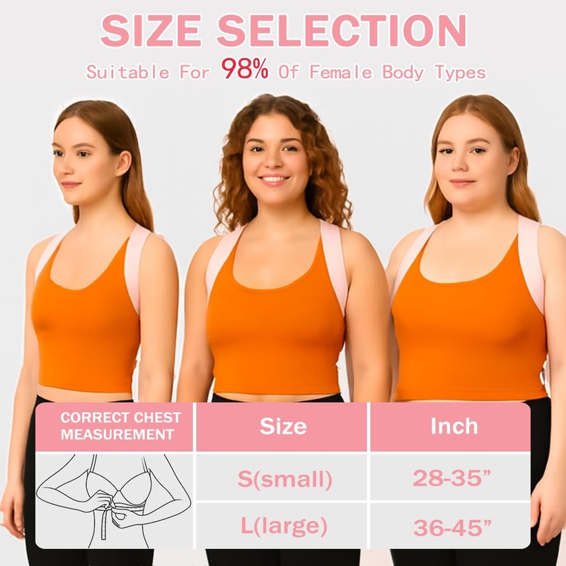 HVRCRK Back Brace Posture Corrector for Women - Thin &